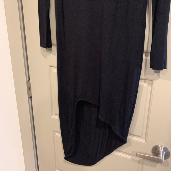 Indah Black Long-Sleeves High-Low Bodycon Dress - Picture 3 of 5